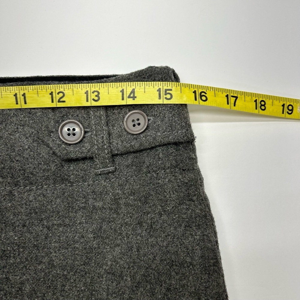 GAP VINTAGE Charcoal Gray Virgin Wool Skirt W 4 Pleated Bottom Side Zip Lined - Picture 9 of 15